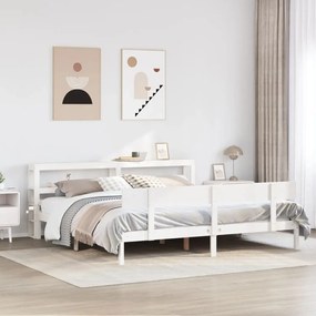vidaXL Cama sem colchão 180x200 cm madeira de pinho maciça branco