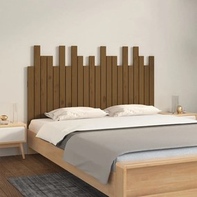 vidaXL Cabeceira de parede 140x3x80 cm pinho maciço castanho-mel