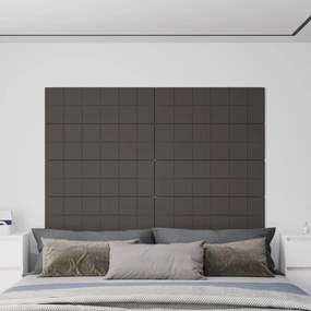 vidaXL Painel de parede 12 pcs 90x30 cm tecido 3,24 m² cinza-escuro