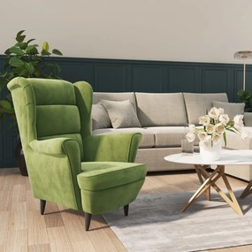 vidaXL Poltrona em veludo verde-claro