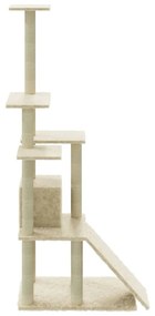 Arranhador para Gatos em Sisal e Pelucia com 155cm - Creme