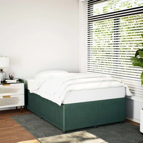 Estrutura de cama com colchão verde escuro 120x190 cm Veludo