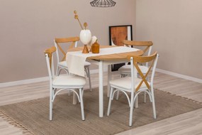 Conjunto de Mesa de Jantar Extensível Oliver – Carvalho e Branco – Mes
