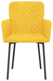 Cadeiras de jantar 2 pcs veludo amarelo