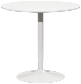 HOMCOM Mesa de Cozinha Redonda Mesa de Jantar Moderna para 2 Pessoas com Base de Aço e Almofadas Antiderrapantes Ø80x75 cm Branco