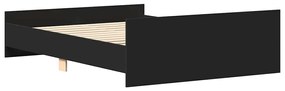Estrutura de cama com cabeceira e pés 135x190 cm preto