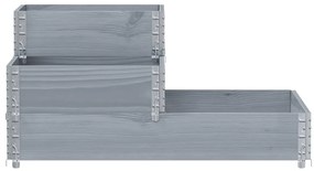 Canteiro elevado de 3 níveis 120x80 cm pinho maciço cinzento