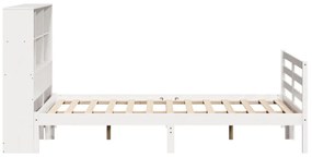 Cama com estante sem colchão 120x190 cm pinho maciço branco