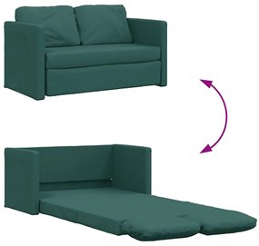 Sofá-cama sem pés 112x174x55 cm tecido verde-escuro