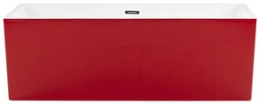 Banheira autónoma em acrílico vermelho 170 x 81 RIOS Beliani