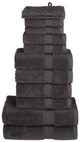 12pcs Conjunto toalhas banho premium SOLUND 600gsm antracite