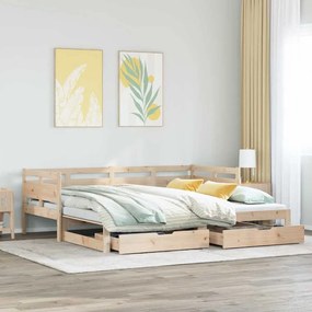vidaXL Sofá-cama com gavetão e gavetas sem colchão 80x200 cm