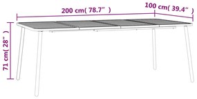 11 pcs conjunto de jantar para jardim aço antracite