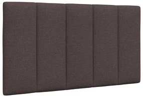 Estrutura de cama sem colchão 90x200 cm tecido castanho-escuro