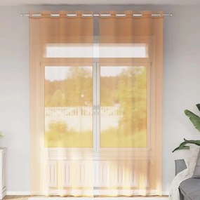 vidaXL Cortinas de voile com ilhós 2 pcs laranja 140x300 cm