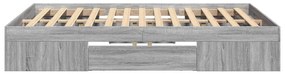Estrutura de cama 120x200 cm derivados de madeira cinza sonoma
