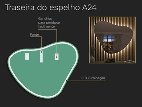 Espelho LED orgânico com iluminação A24 62x50
