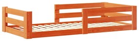 Cama sem colchão 70x140 cm madeira de pinho maciça castanho-mel