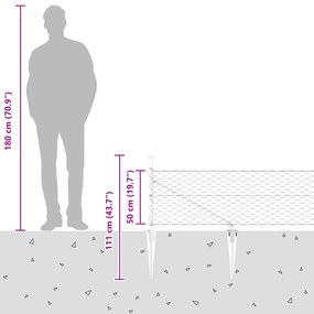 Cerca Hexagonal vidaXL Cinza 0.5x100 m Aço