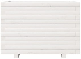 Vaso/floreira de jardim 70x40x49,5 cm pinho maciço branco