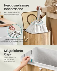 Recipiente para recolha de garrafas retornáveis 95 L 40,5 x 40,5 x 61 cm com orifício e tampa bege natural