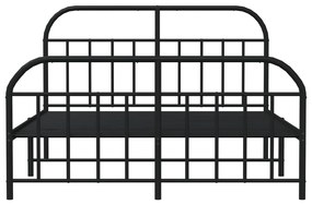 Estrutura de cama com cabeceira e pés 180x200 cm metal preto