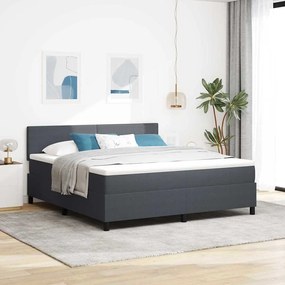 vidaXL Cama Box Manual Cinza Escuro e Branco 203 x 180 x 88 cm