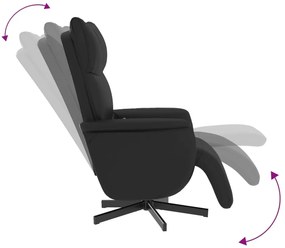 Cadeira massagens reclinável c/apoio pés couro artificial preto