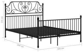 Estrutura de cama 160x200 cm metal preto