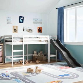 vidaXL Cama alta p/ criança sem colchão 90x200 cm pinho maciço branco
