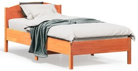Estrutura cama c/ cabeceira 75x190 cm pinho maciço castanho-mel