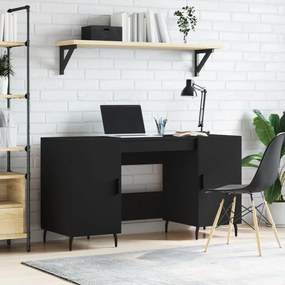 vidaXL Secretária 140x50x75 cm derivados de madeira preto