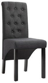 Cadeiras de jantar 4 pcs tecido cinzento-escuro