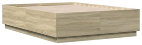 Estrutura de cama 140x190 cm derivados madeira carvalho sonoma