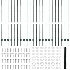 Postes de Cerca vidaXL 11 pcs U-Channel Verde 160 cm Aço
