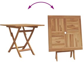 Conjunto Bistro de 3 Peças Dobrável para Jardim de Madeira Sólida de A