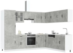 vidaXL 14 peças armário de cozinha conjunto Kalmar concreto cinza