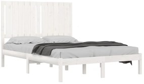 Cama sem colchão 120x200 cm madeira de pinho maciça branco