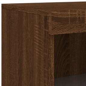 Aparador com luzes LED 181,5x37x100 cm carvalho castanho