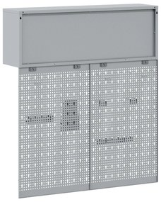 Conjunto de Armário de Ferramentas e Painel de Pegboard VidaXL em Meta