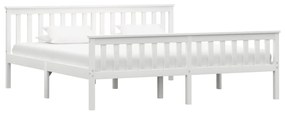 vidaXL Estrutura de cama em pinho maciço 180x200 cm branco