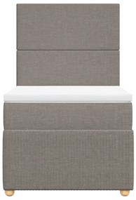 Cama com molas/colchão 100x200 cm tecido cinza-acastanhado