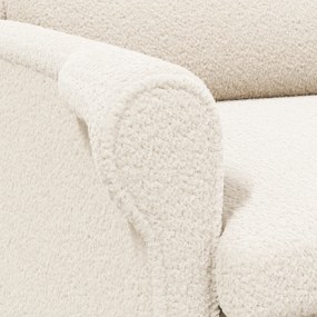 Poltrona Ergonómica Creme Tecido, Madeira Padrão Ergonómica