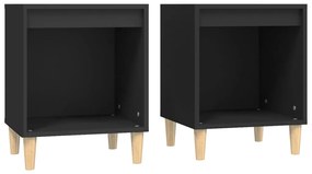 Mesas de cabeceira 2 pcs 40x35x50 cm preto