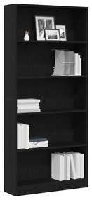 Estante 80x24x176 cm derivados de madeira carvalho preto