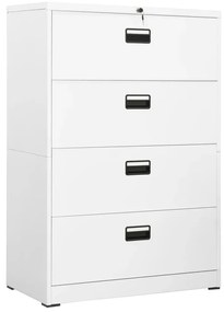 vidaXL Arquivador 90x46x134 cm aço branco