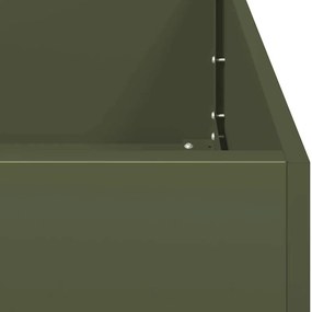 Vaso floreira 40x80x80 cm aço verde azeitona
