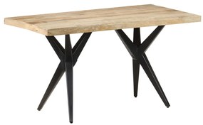 vidaXL Mesa de jantar 140x70x76 cm madeira de mangueira áspera