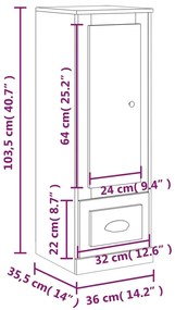 Aparador alto 36x35,5x103,5 cm derivados madeira cinza cimento