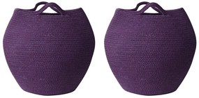 Conjunto de 2 cestos em algodão violeta PANJGUR Beliani